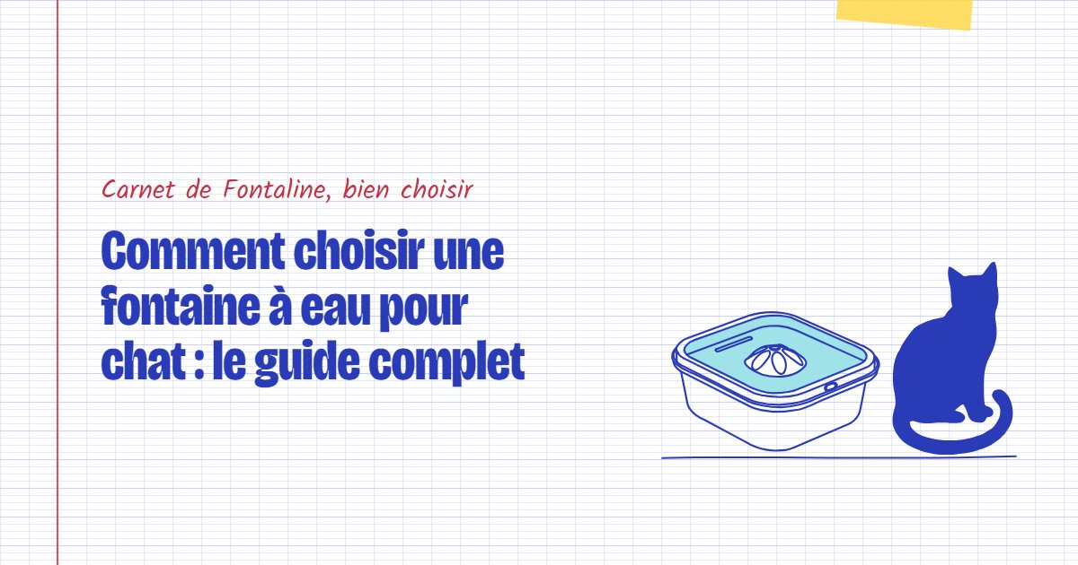 Couverture du carnet Fontaline : Comment choisir une fontaine à eau pour chat : le guide complet