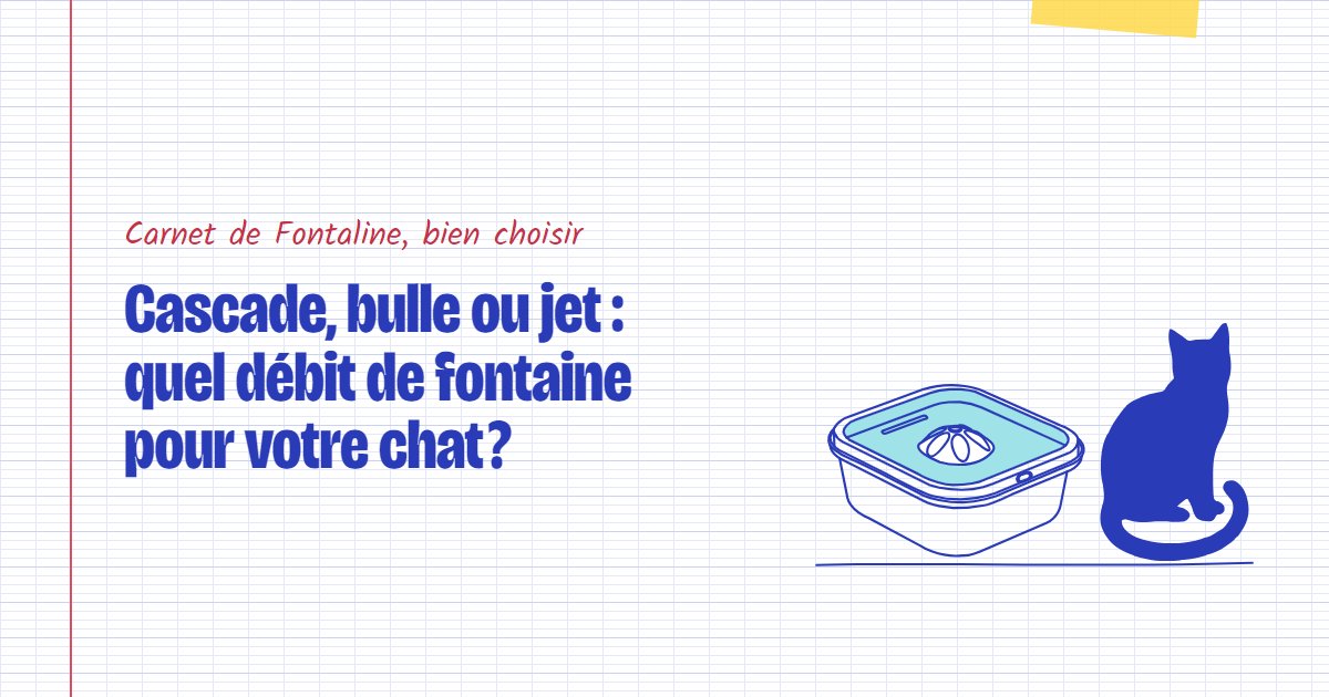 Couverture du carnet Fontaline : Cascade, bulle ou jet : quel débit de fontaine pour votre chat ?